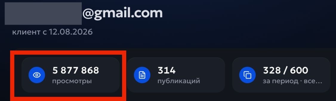 Статистика пользователя сервиса
