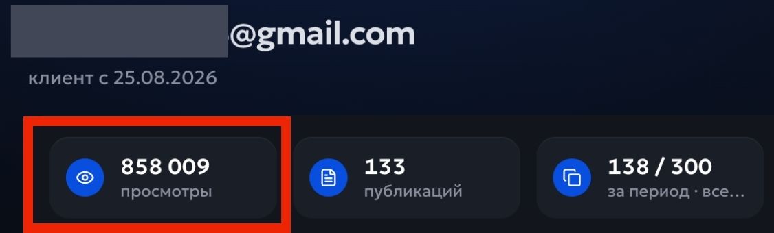 Статистика пользователя сервиса