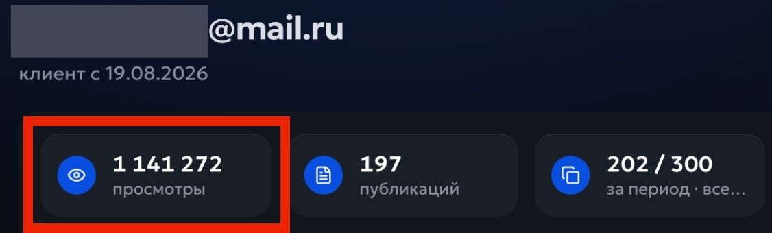 Статистика пользователя сервиса