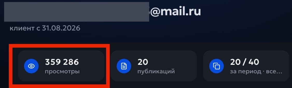Статистика пользователя сервиса