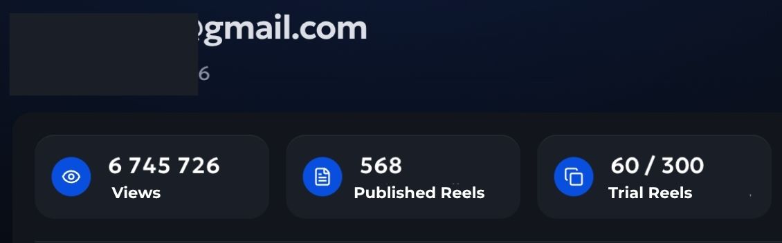 Scale Post user stats: 6,745,726 views, 568 published Reels