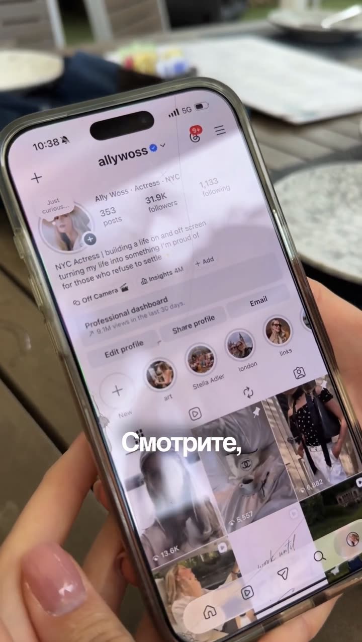Ally Woss показывает статистику своего Instagram